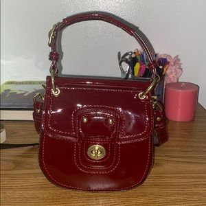 Coach burgundy leather mini handbag/crossbody bag